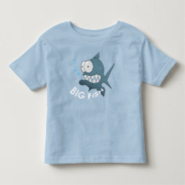 Infantil Grande Peixe - Camiseta de Jersey Fina para Crianç