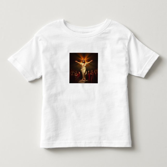 Infantil Jesus Cristo é Risen Camiseta bebê (Frente)