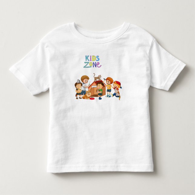 Infantil Kids Zone , adorável camiseta de impressão para cr (Frente)