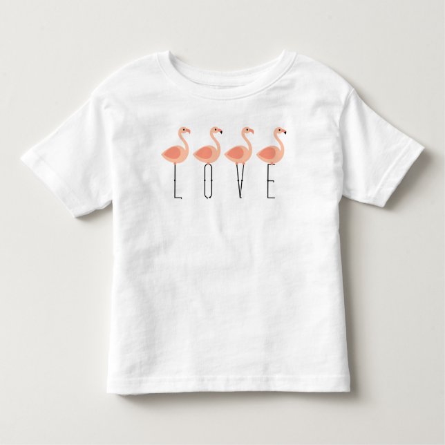 Infantil L-O-V-E aqueles Flamingos - Camiseta novelty Flami (Frente)