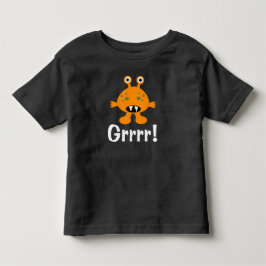 Infantil Laranja Monstro - Camiseta de Jersey Fina para Cri
