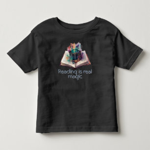 Infantil Ler é uma camiseta mágica; literatura; Crianças Te
