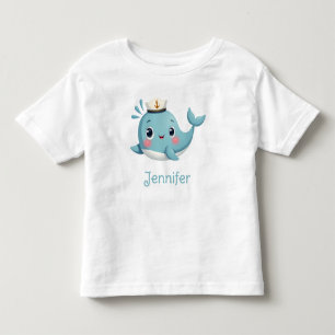 Infantil Meninos Baleia Azul Fofo Camiseta Personalizada In