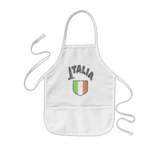 Infantil Miúdos italianos que cozinham o avental
