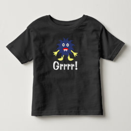 Infantil Monstro Azul Marinho - Camiseta de Jersey Fina par