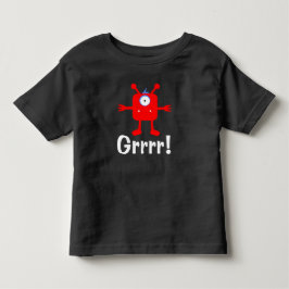 Infantil Monstro Vermelho - Camiseta de Jersey Fina para Cr
