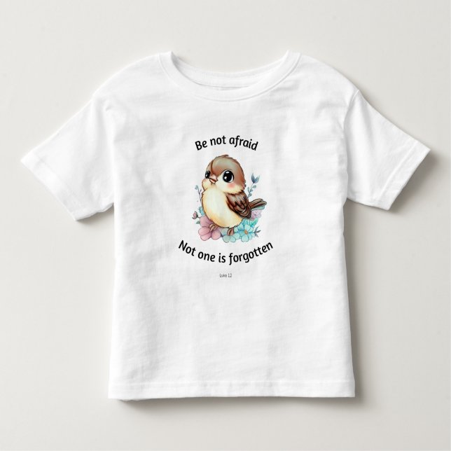 Infantil Não Tenha Medo Da Camiseta De Bíblia Nadadora (Frente)