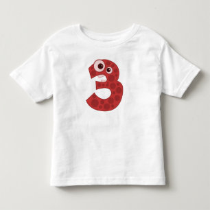 Infantil Número 3 design Giraffe Toddler Camiseta