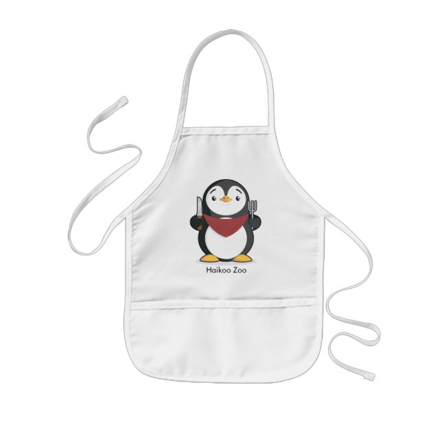 Infantil O pinguim com fome caçoa o avental (Frente)