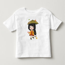 Infantil Olá camiseta de outono meninas tema de outono cami