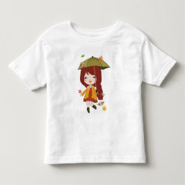 Infantil Olá camiseta de outono meninas tema de outono cami