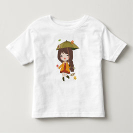 Infantil Olá camiseta de outono meninas tema de outono cami