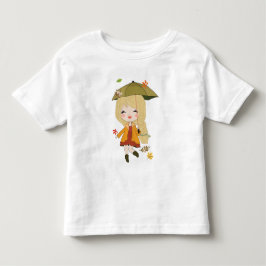 Infantil Olá camiseta de outono meninas tema de outono cami