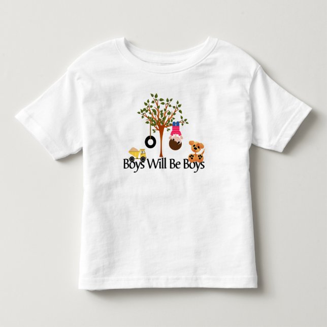 Infantil Os rapazes serão rapazes! Camiseta para Crianças e (Frente)