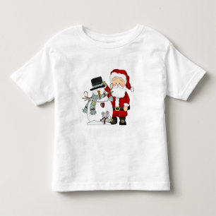 Infantil Papais noeis de Natal e camiseta de boneco de neve