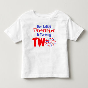 Infantil Pequena camiseta do segundo aniversário do Firecr