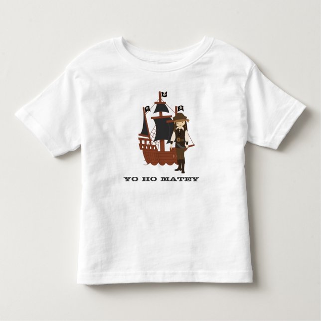 Infantil Pequena camiseta personalizada Pirata (Frente)