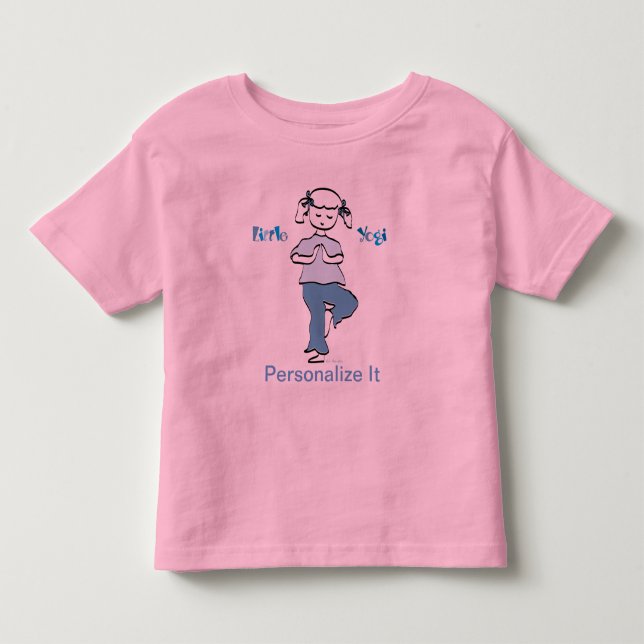 Infantil Pequena Camiseta Yoga Girl (Frente)