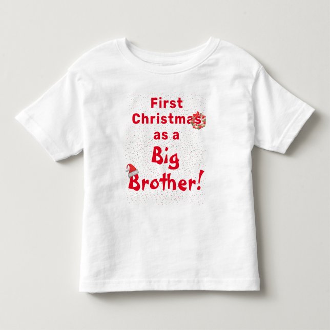 Infantil Primeiro Natal Irmão Camiseta de Bebê (Frente)