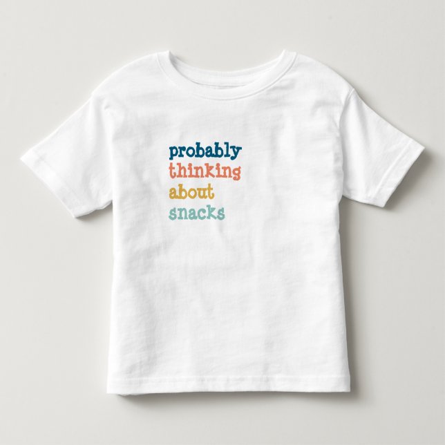 Infantil Provavelmente pensando em salgadinhos camiseta eng (Frente)