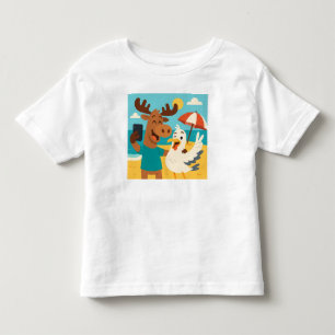 Infantil Selfie de Gaivota – Camiseta Divertida de Praia pa