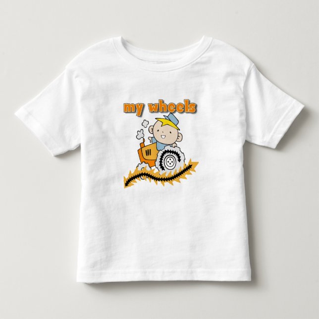 Infantil Trator meus camiseta e presentes das rodas (Frente)