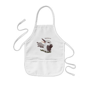 Infantil Um avental de desenho animado kookaburra engraçado