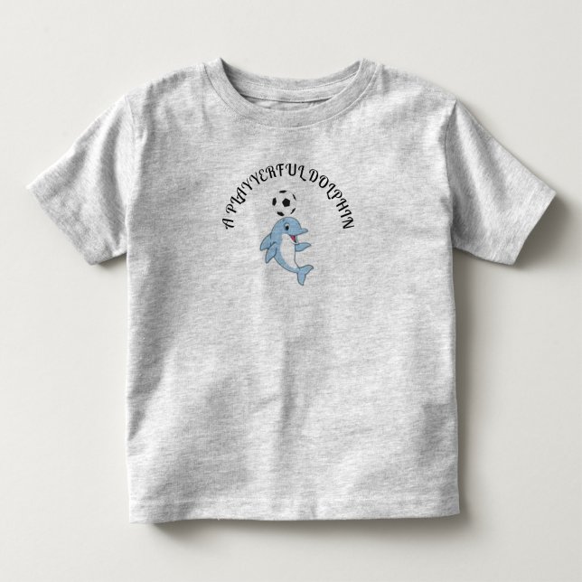 Infantil Uma camiseta cinza de criança pequena de golfinho  (Frente)