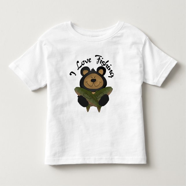 Infantil Urso que eu amo pescar o camiseta e os presentes (Frente)