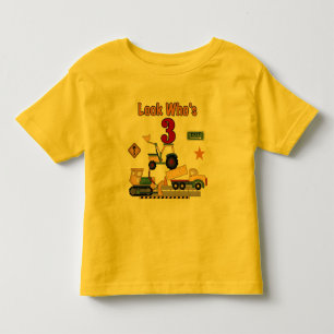 Infantil Veículos de construção Camiseta de aniversário de