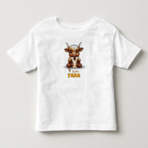 Infantil Y é para iaque - Camiseta de criança com nome pers
