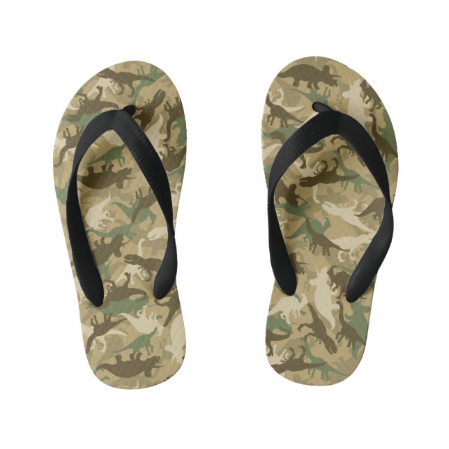 Infantis Chinelos da camuflagem do dinossauro para miúdos (Pé da cama)