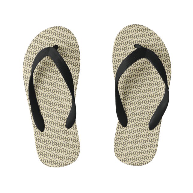 Infantis Chinelos de Criança BLACK CREAM KNIT (Pé da cama)