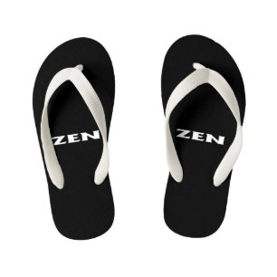 Infantis Chinelos de criança preto branco Zen