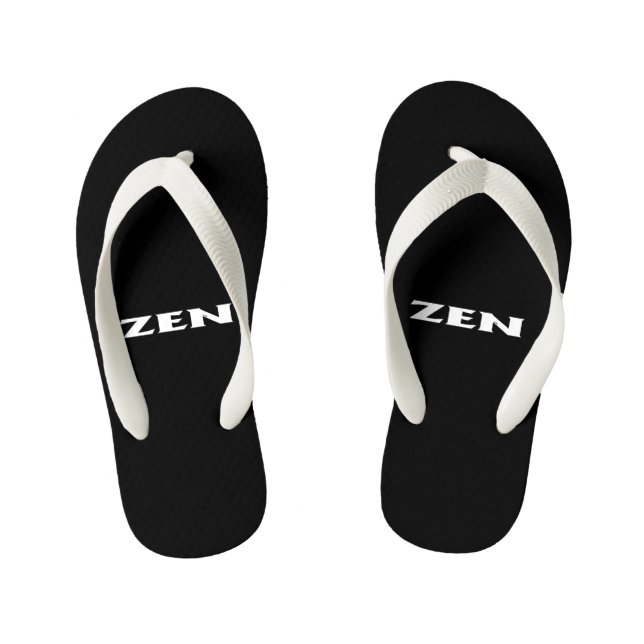 Infantis Chinelos de criança preto branco Zen (Pé da cama)