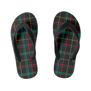 Infantis chinelos de crianças de tartan xadrez