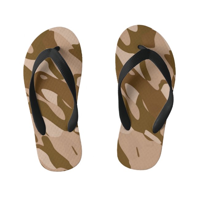 Infantis Chinelos de Dedo Camuflados Marrons para Crianças (Pé da cama)
