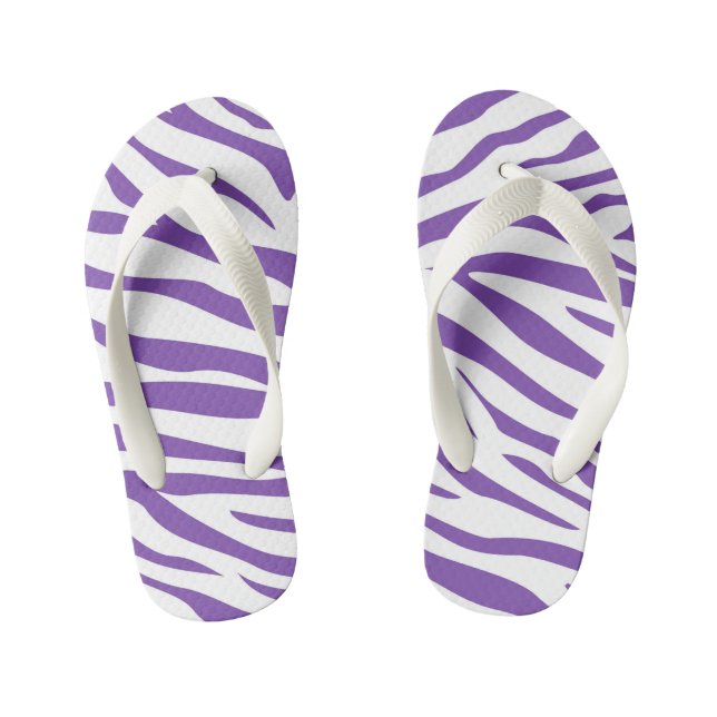 Infantis Chinelos de Dedo com Listras de Zebra Roxa para Cr (Pé da cama)