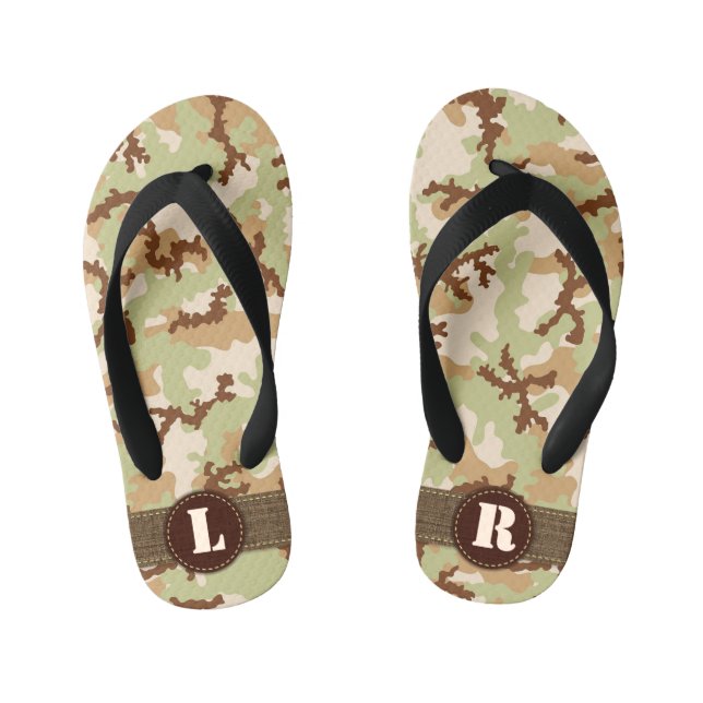 Infantis Chinelos do Desert Camouflage Kid (Pé da cama)