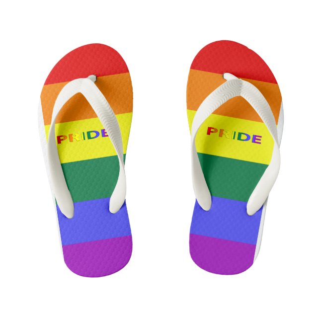 Infantis Chinelos do Orgulho Arco-Íris LGBT (Pé da cama)