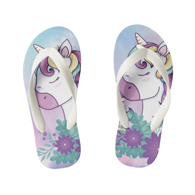Infantis Chinelos do Rainbow Unicorn Kids (Pé da cama)