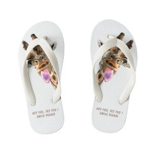 Infantis Chinelos engraçados com uma girafa divertida - Sor