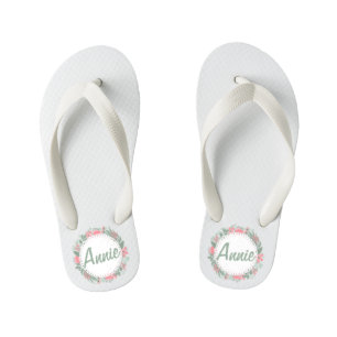 Infantis Chinelos Florais de Nome Personalizado Personaliza