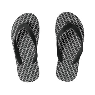 Infantis CHINELOS para crianças do KNIT PRETO