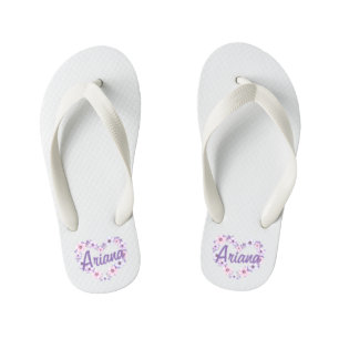 Infantis Chinelos Personalizados de Coração Floral Person