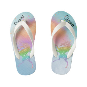 Infantis Chinelos personalizados unicórnio do brilho dos