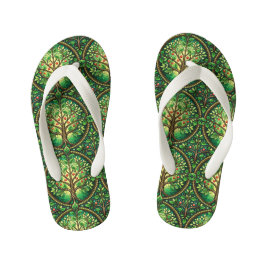 Infantis Chinelos verdes apresentam um design vibrante de á