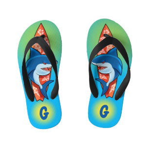 Infantis Crianças Chinelos Tubarão surf hippy boho personal