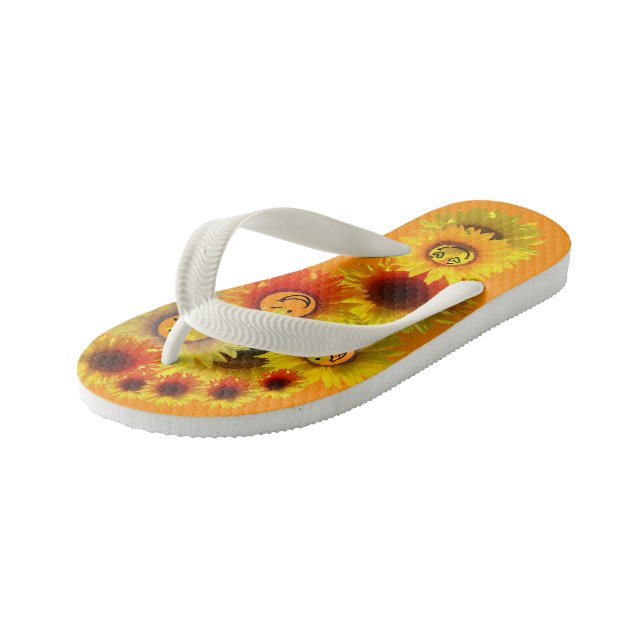 Infantis Dark Orange Toddler Unisex Sunflower Chinelos (Inclinado)