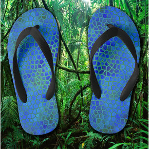 Infantis Dinossauro Azul Oculta Par de Chinelos
